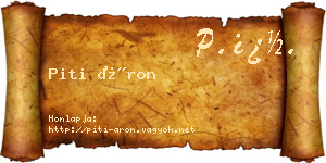 Piti Áron névjegykártya